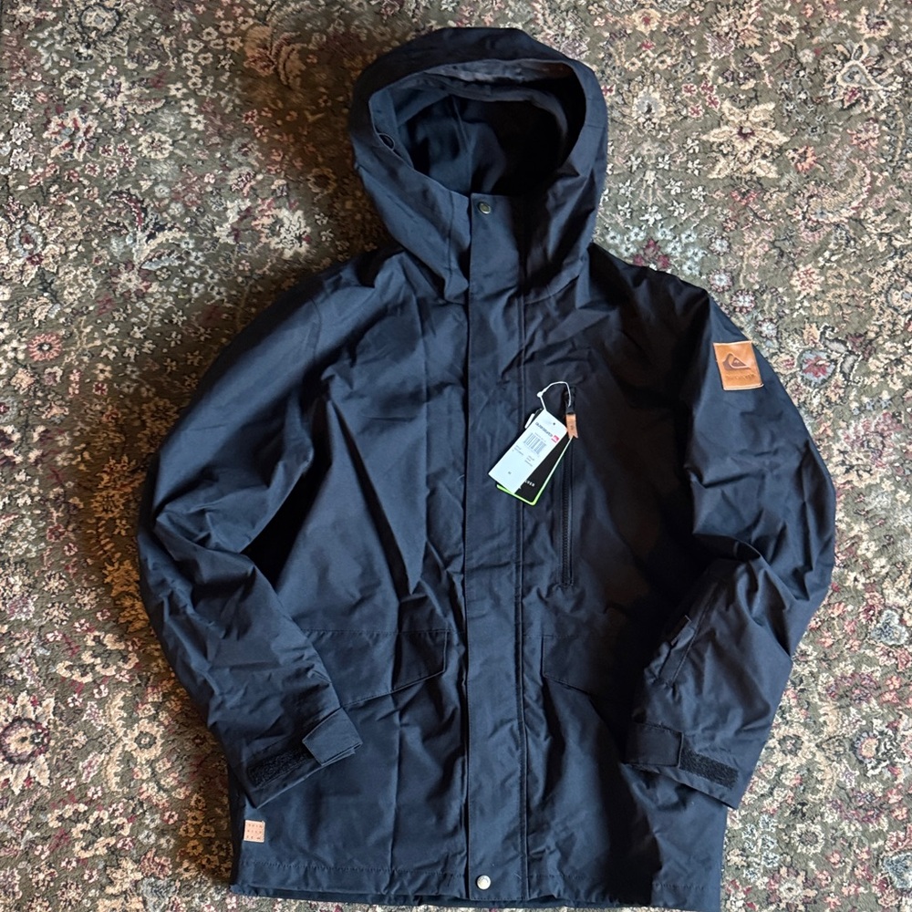 Men's Quicksilver Black Hooded Jacket - Mission